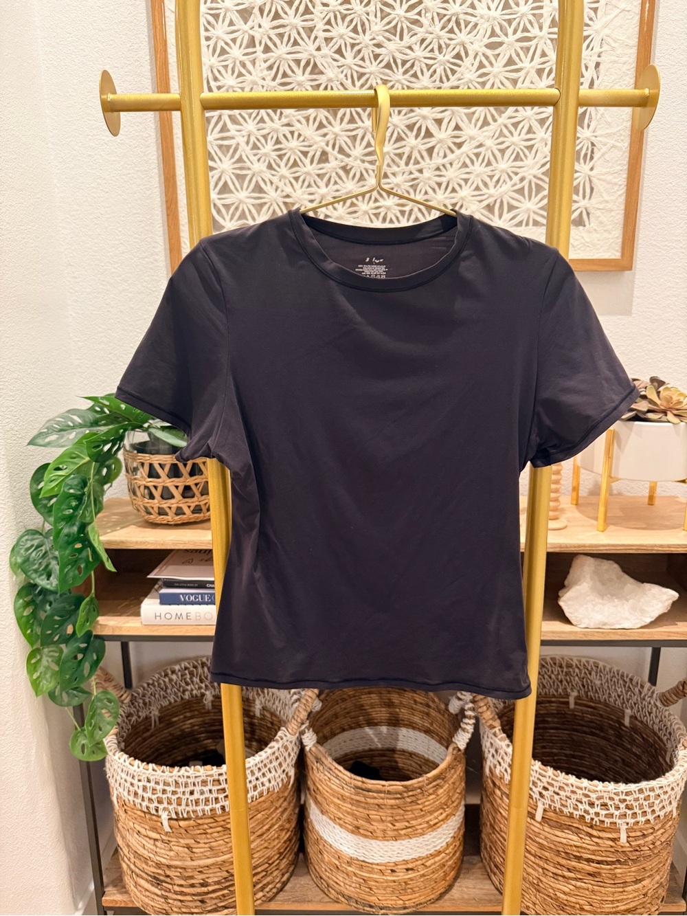 SKIMS Black Short Sleeve Crewneck Tee